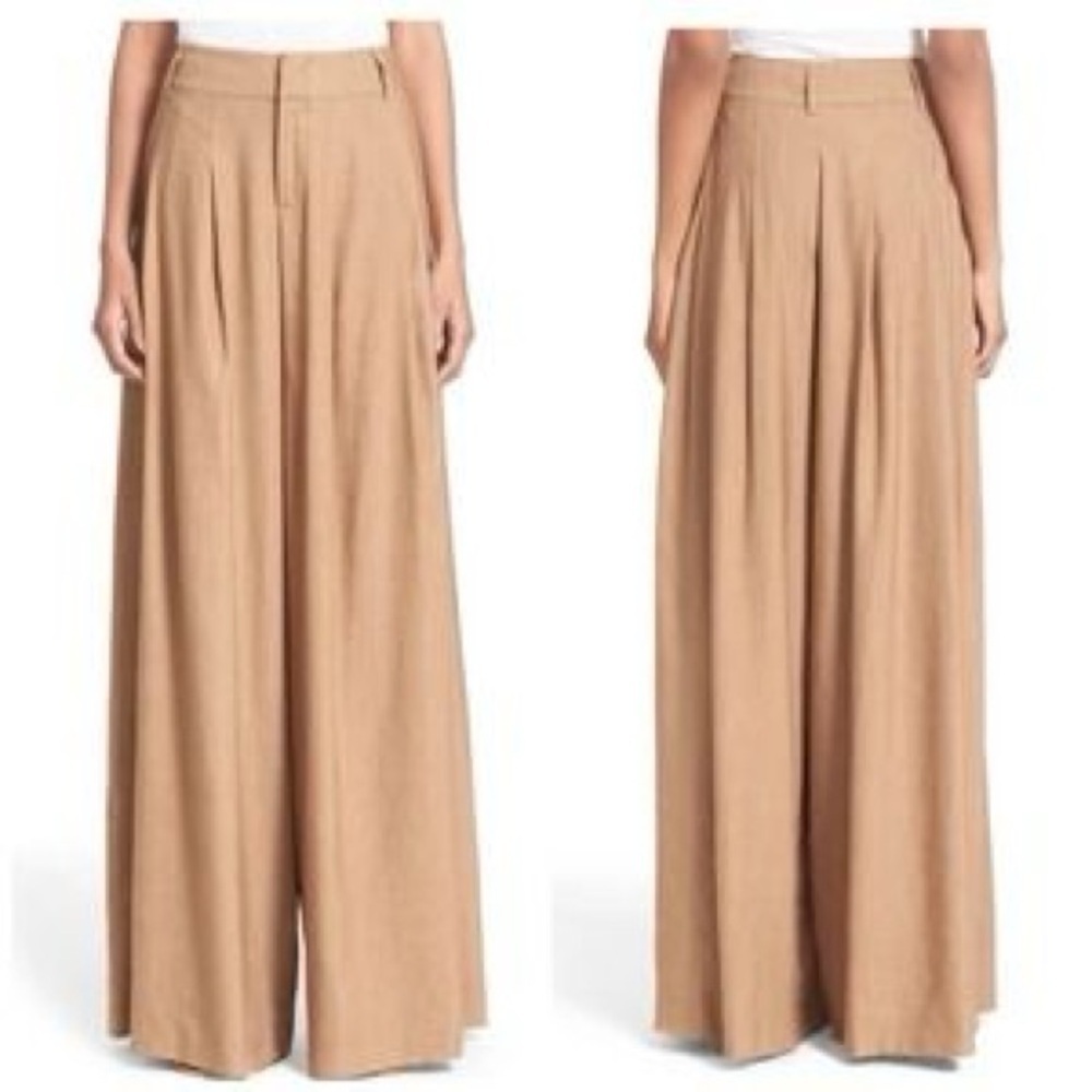 Alice + Olivia Tan Wide Leg Pants